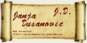 Janja Dušanović vizit kartica